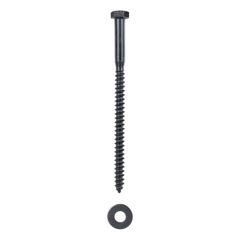 MAKERS BOLT 5/16 x 6 (50 Pack) Lag Screw Kit, 50 Screws and 50 Washers, Ceramic Black Ruspert Coating for Exterior Use, Meets ASTM A307 and ASME B18.2.1, Industrial/Commerical Grade by - Image 2